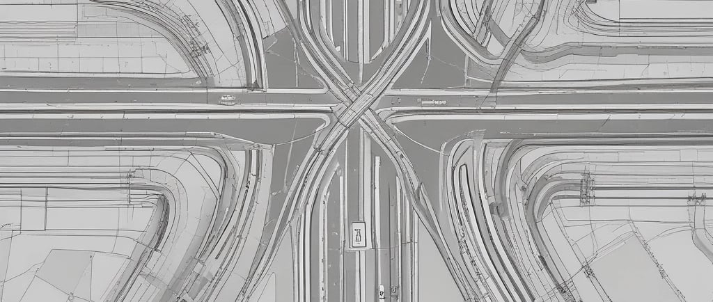 plan view of a transportation network blueprint