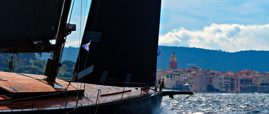 a performance cruiser sailboat sailing on the mediteranean sea