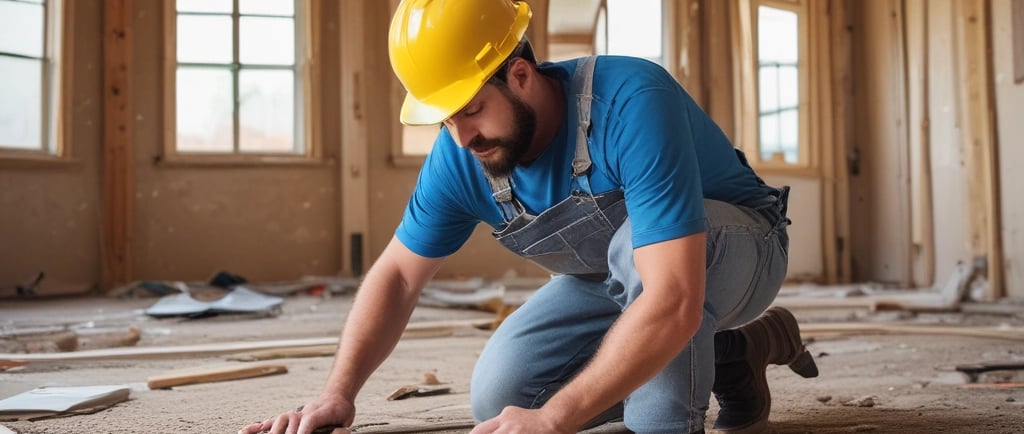 seven construction workers standing on white field