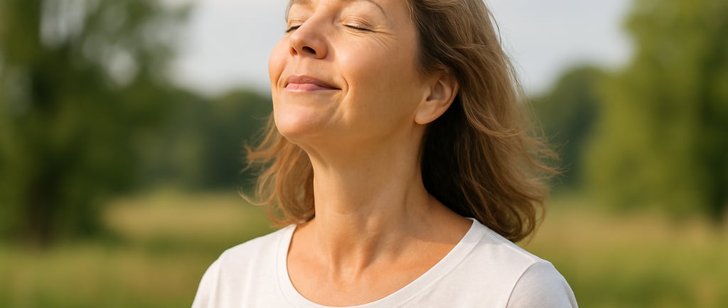 Woman breathing easy after using Hypnosis to Quit Smoking