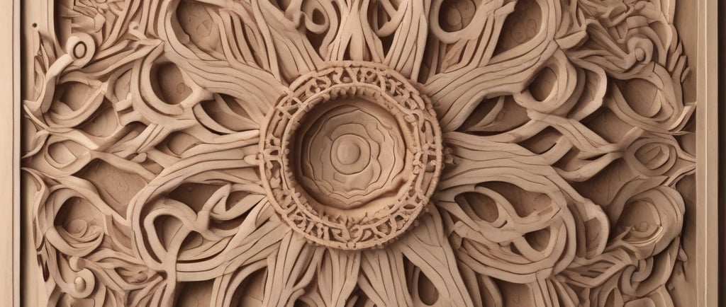 CNC carved wooden decorative panel created with Nomad 3 CNC machine
