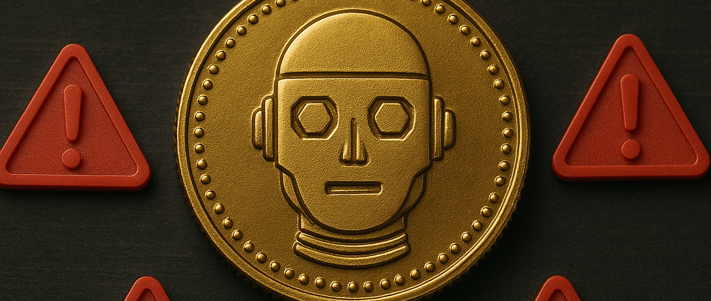 AI Bot with Caution Symbols