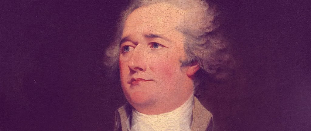 Alexander Hamilton pintura de homem branco com trajes do século XIX guia Livres