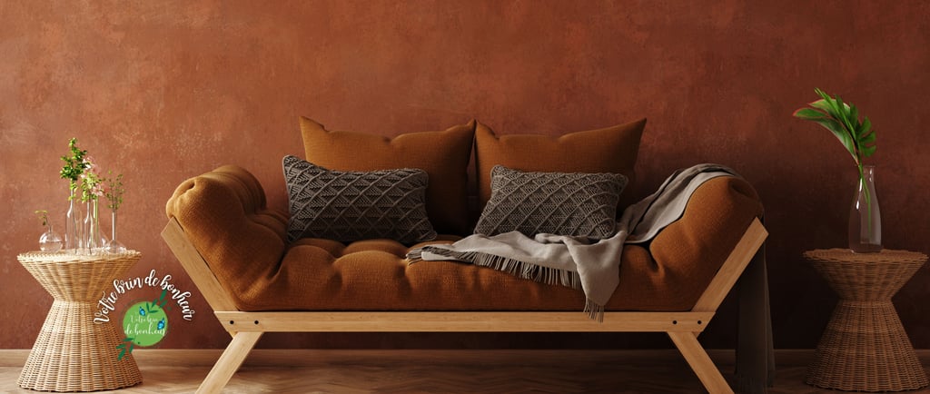 a couch with pillows and pillows in a room