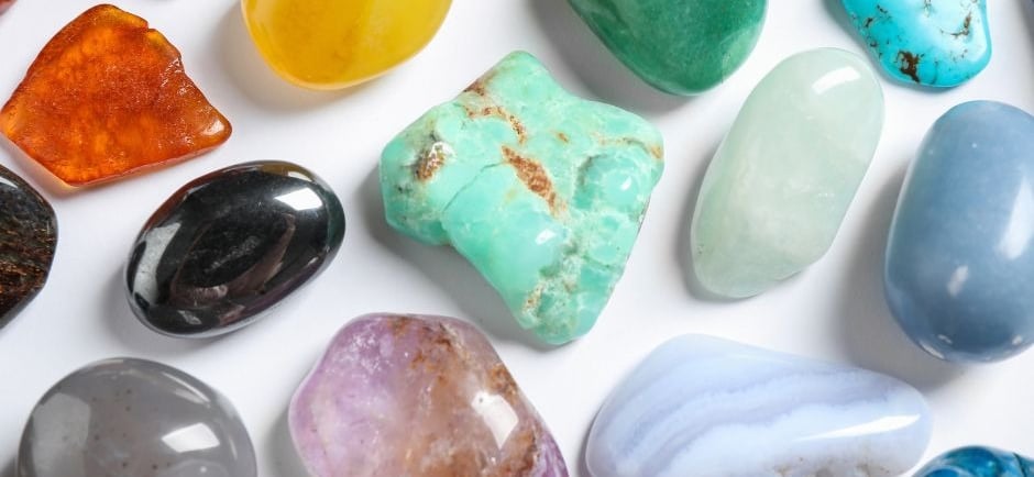 a variety of colorful stones and stones