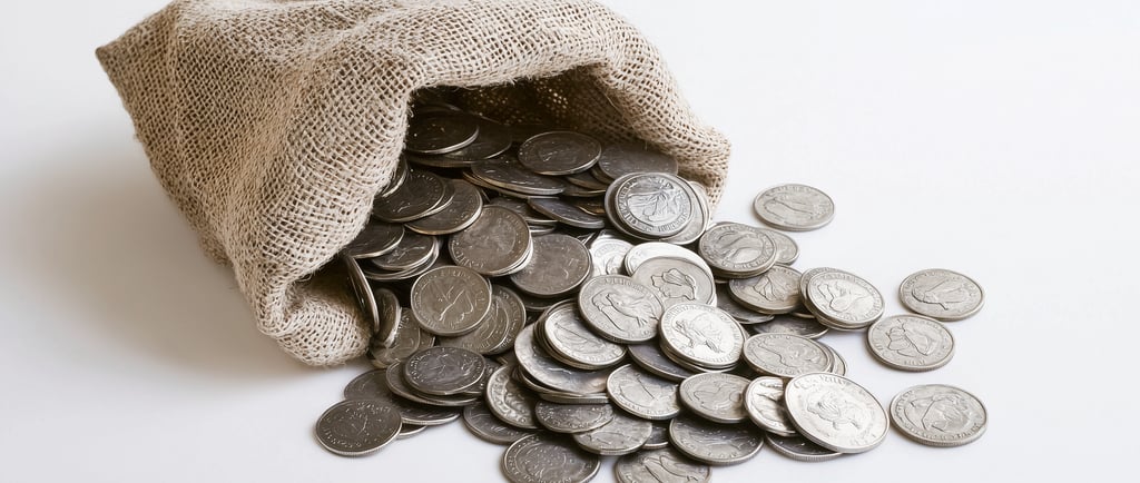 bag of silver coins