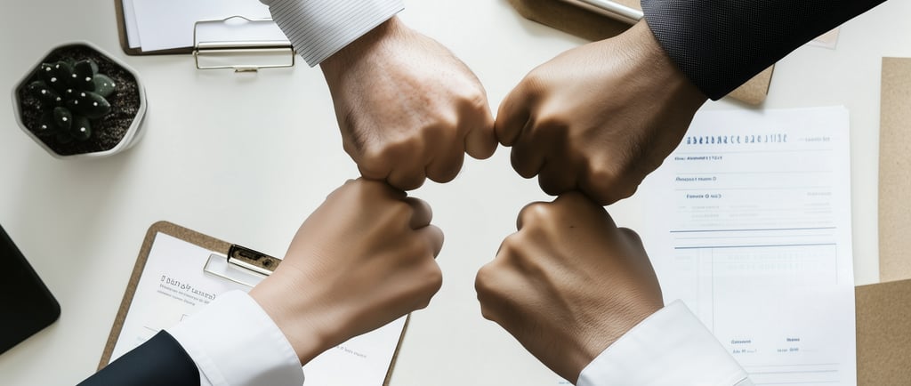 four founders fistbumping at company creation