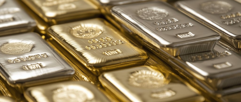 gold and silver bullion in stacks