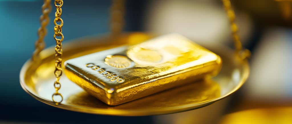 gold bar on precision scale