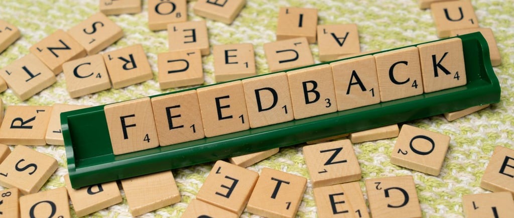 block letters forming word "feedback" symbolizing blog post for augusta precious metals customer reviews