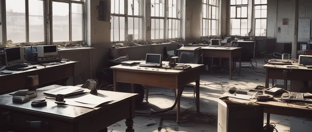 Young person using a laptop in a cozy, modern workspace filled with inspirational posters about career growth.