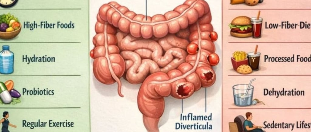 دليل 2026 لفهم العلاقة بين الرتج (Diverticulosis) والصيام: تعرّف على الأخطاء الشائعة التي تزيد الضغط