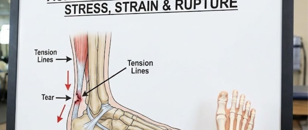 🦶 Achilles Tendon Stress, Strain & Rupture Mechanics