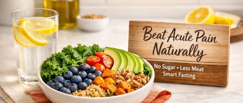 how reducing sugar, limiting meat, and using smart fasting can help relieve acute pain naturally. Le