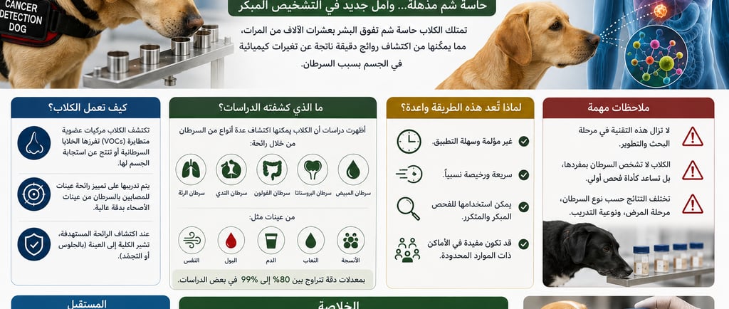 🐶الكلاب:هل يمكن للرائحة أن تكشف السرطان؟🤖