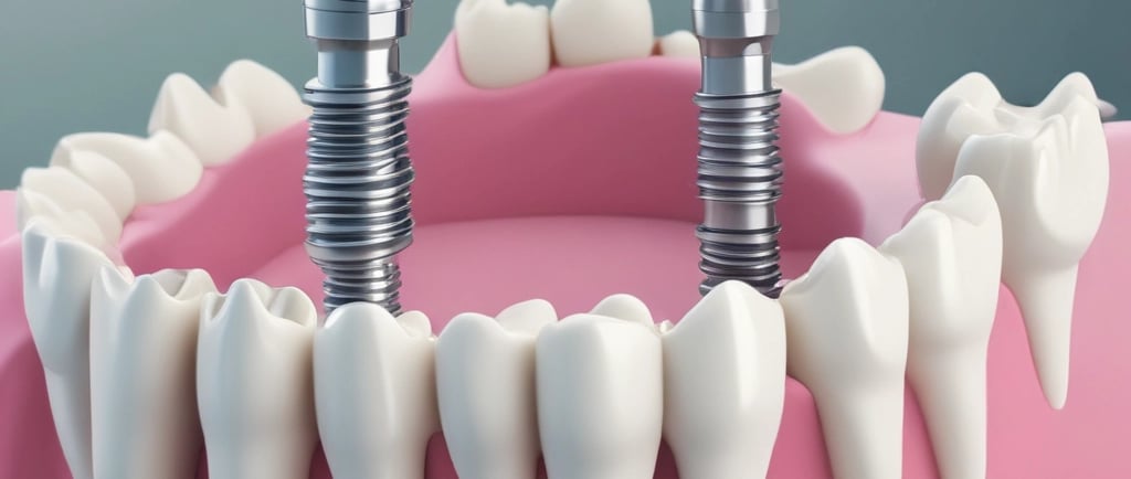 dentures on white scale rack