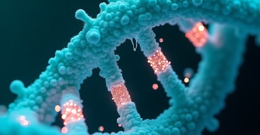 DNA sendo cortado por metodologia CRISPR