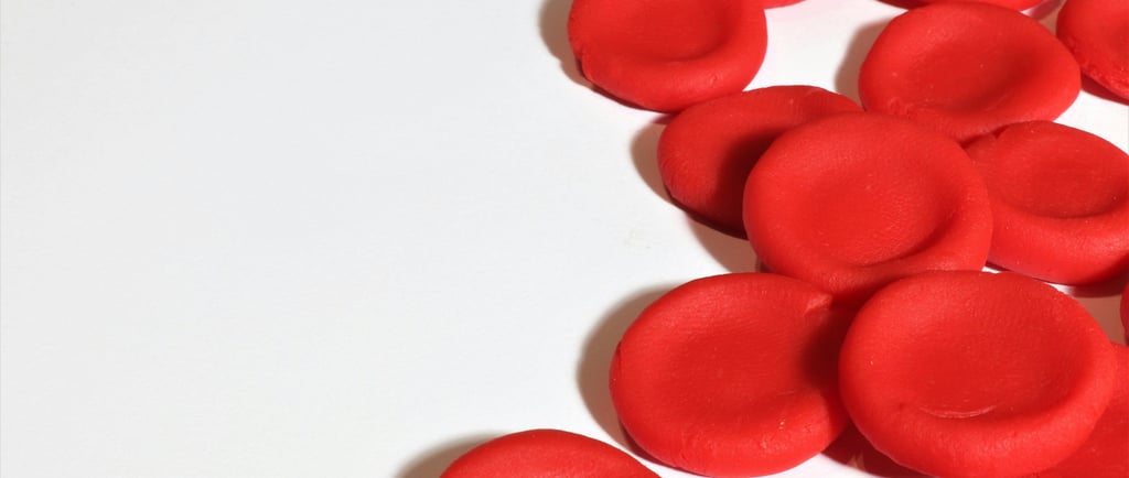 glóbulos vermelhos em 3d, material utilizado para a hemosedimentação
