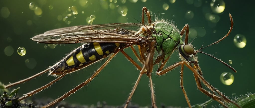 Aedes aegypti recebendo gotas de geoplópolis