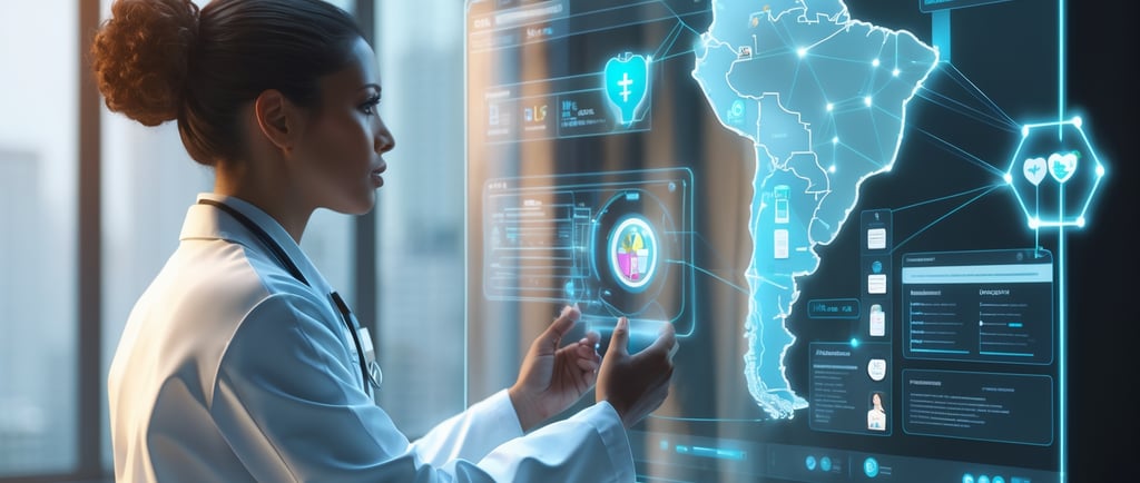 Representação de um holograma em saúde