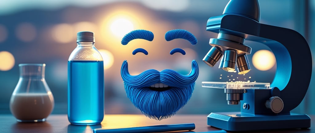 Alusão da Campanha Novembro Azul, no laboratório