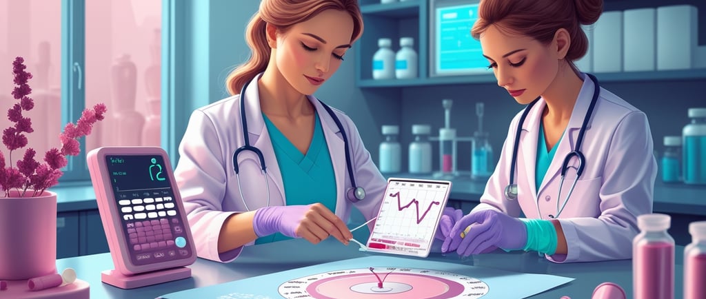 Representação de ciclo menstrual em exames laboratoriais
