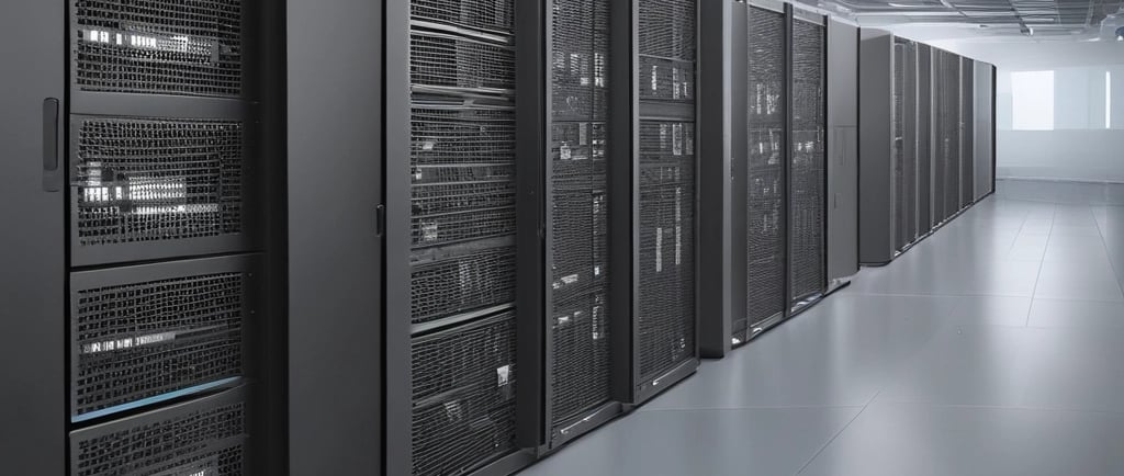 a row of servers in a server room