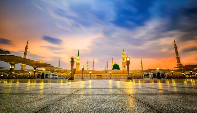 masjid an-nabawi before sunset