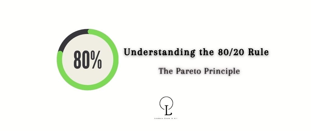 80/20 rule : Pareto Principle