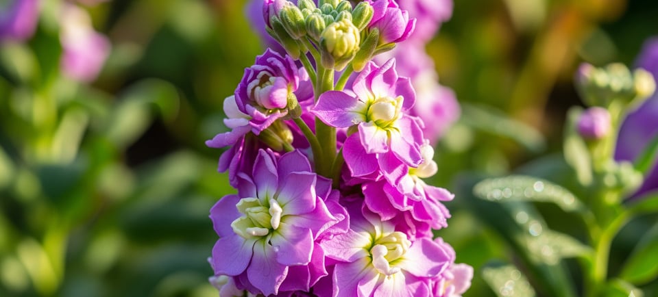 a purple flower with a green leafy background