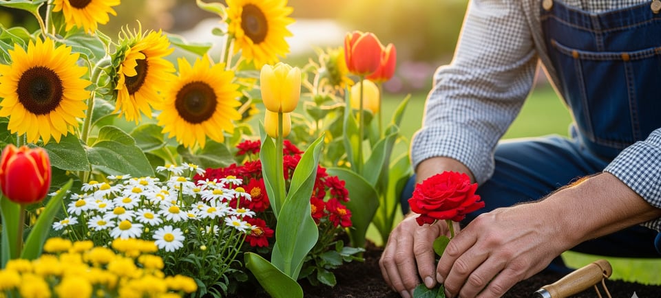 a person is gardening in a garden