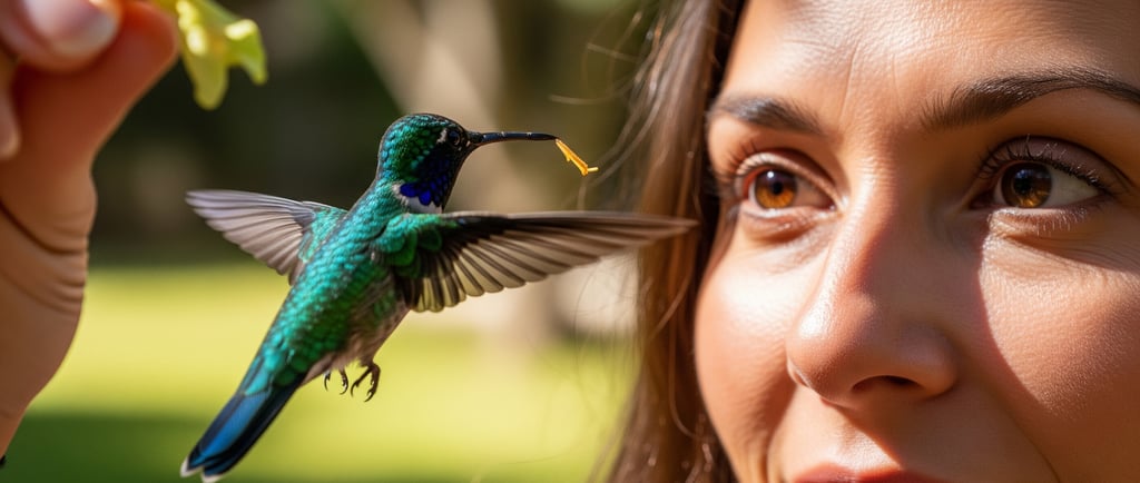 a hummingbird bird is flying over a flower
