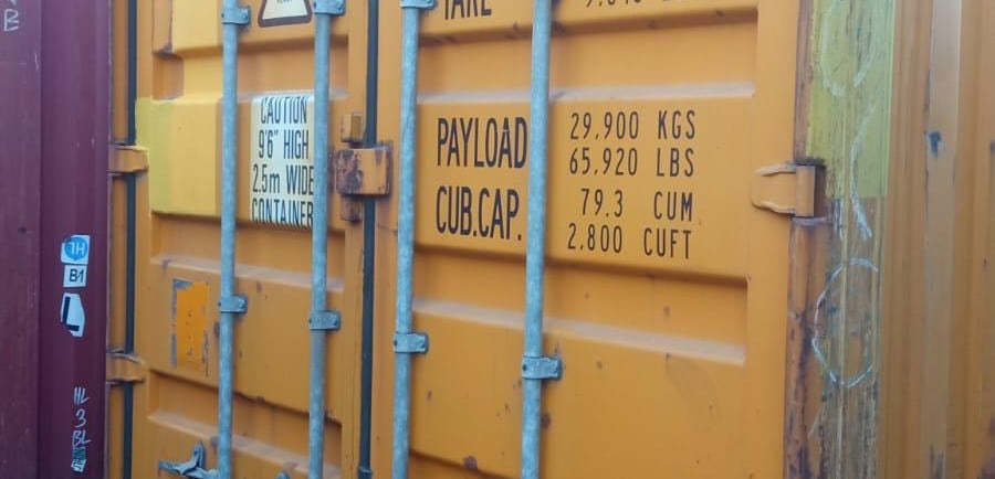 Used 40'HC pallet wide container, door view