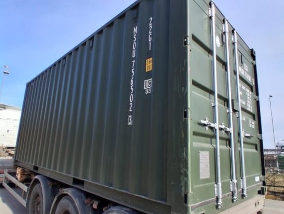 20'DC jūras konteineris zaļā krāsā