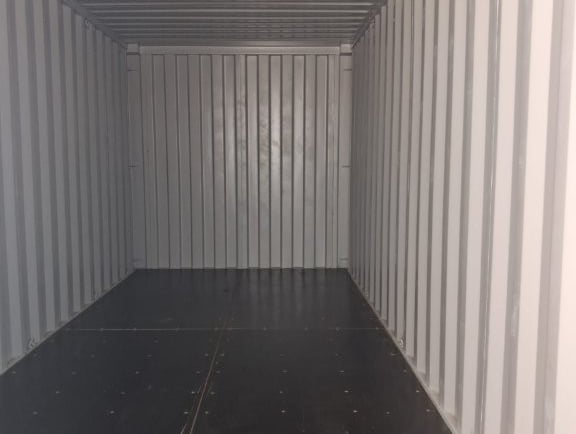 Inside of a 20'DC shipping container