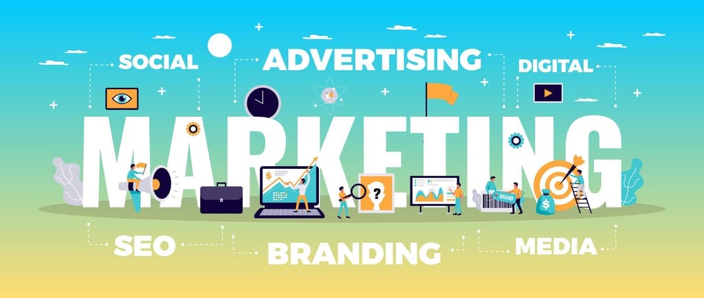Digital marketing strategy concept with growth icons and data analytics for business success in 2026
