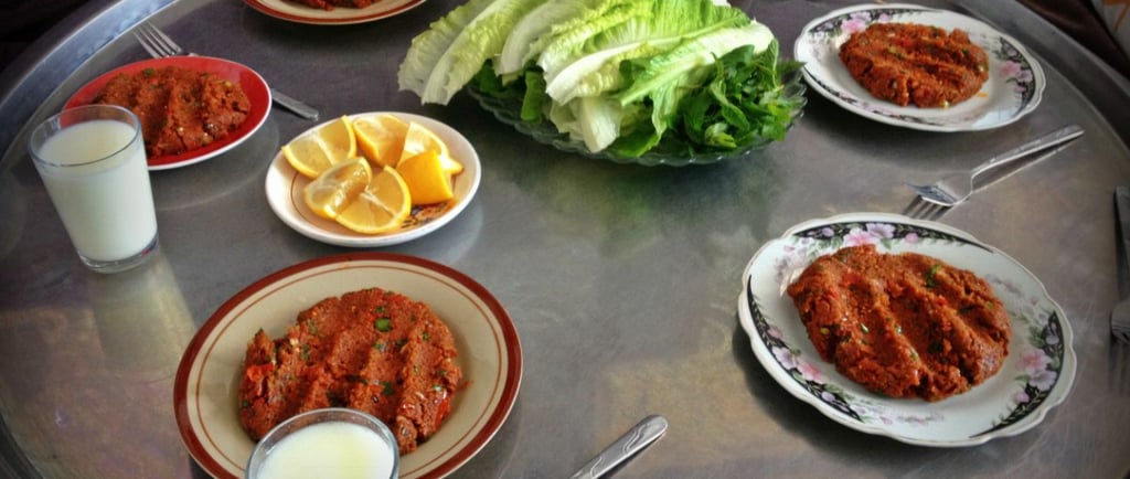 Cig kofte with ayran