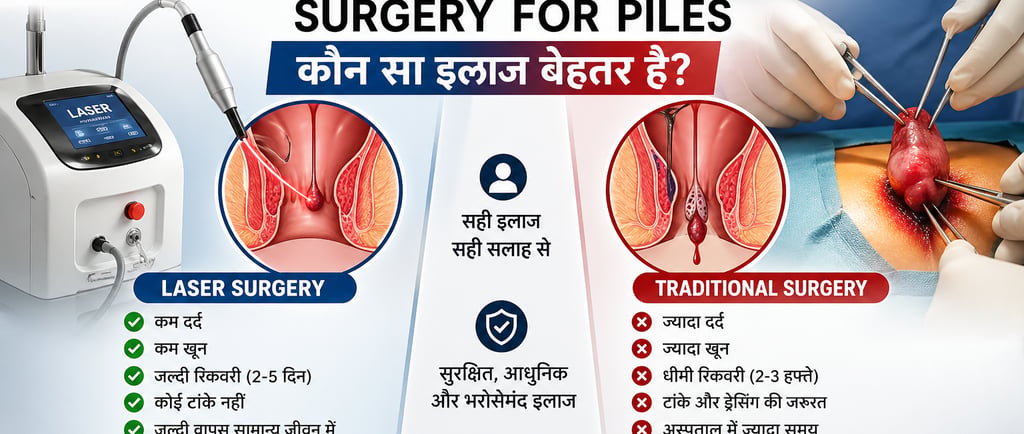 Laser vs Traditional Surgery for Piles – कौन सा इलाज बेहतर है?