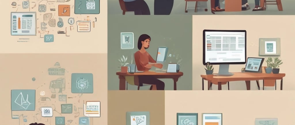 a man and woman working on their computers