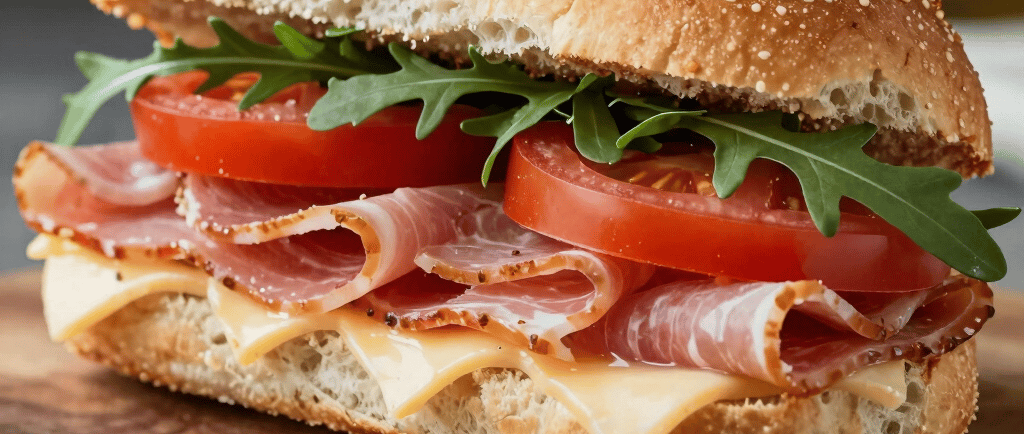 Chicken salad sandwich with lettuce on white bread