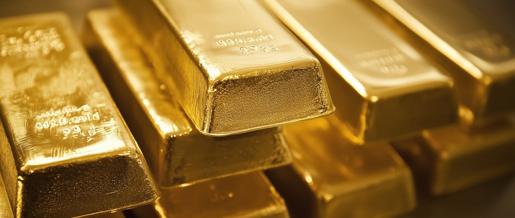 high quality gold bullion bars in stacks