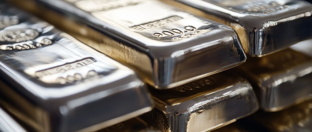 high quality silver bars stacked on top each other