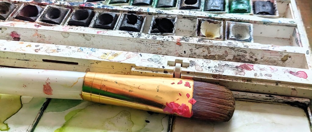 watercolour paints for hand painted pet portrait