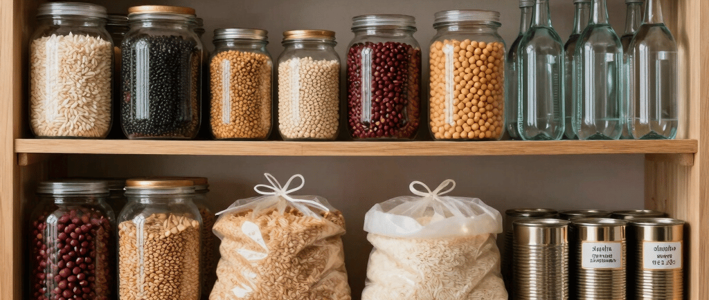 Stacked crates and wooden boards in a cluttered alleyway.