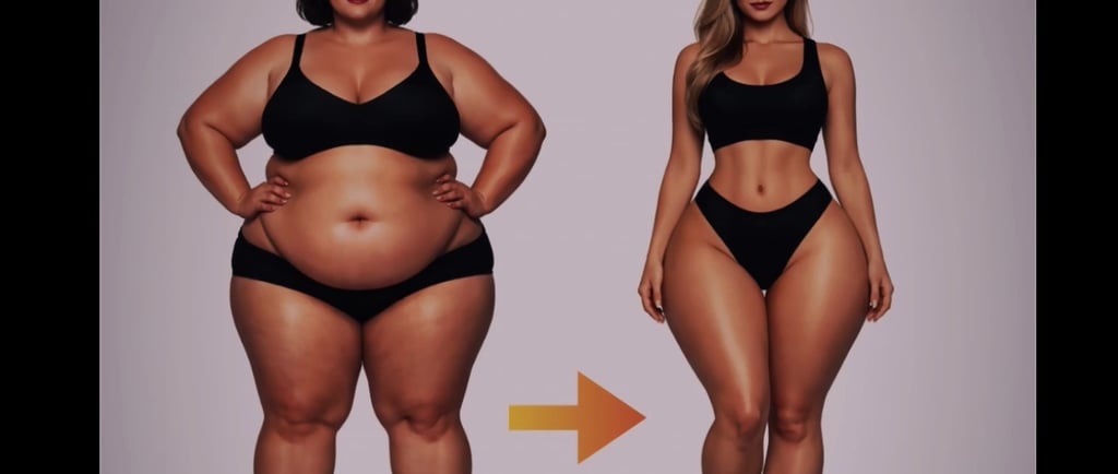 Comparison of apple vs pear body shapes showing fat distribution on female figures.