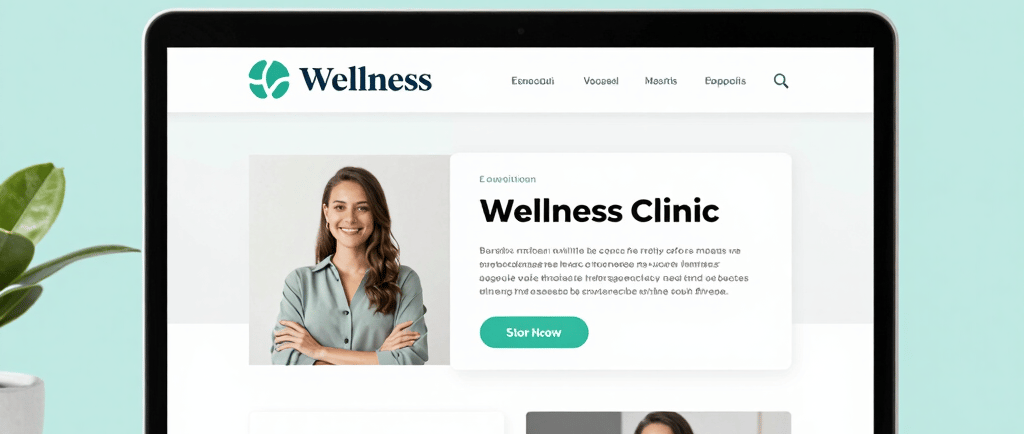 An elegant workspace with a sleek laptop and soft blue lighting reflecting the modern digital agency vibe.