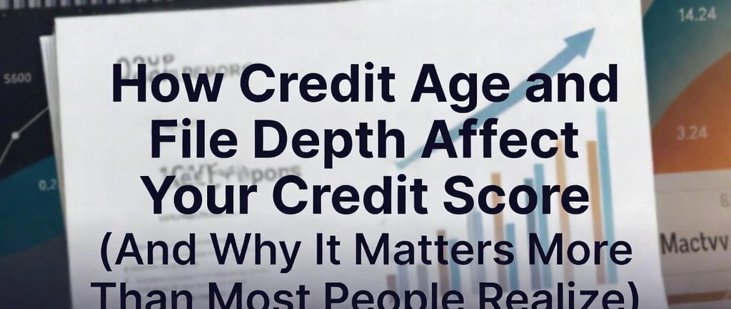 Blog cover: How Credit Age and File Depth Affect Your Credit Score – Professional financial design w