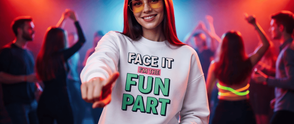 Unisex Eco Sweatshirt: Face It, I Am the Fun Part