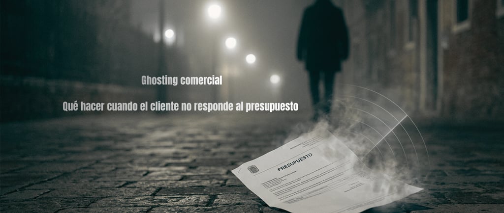 Imagen que representa el ghosting comercial: un presupuesto que se desvanece en la oscuridad.