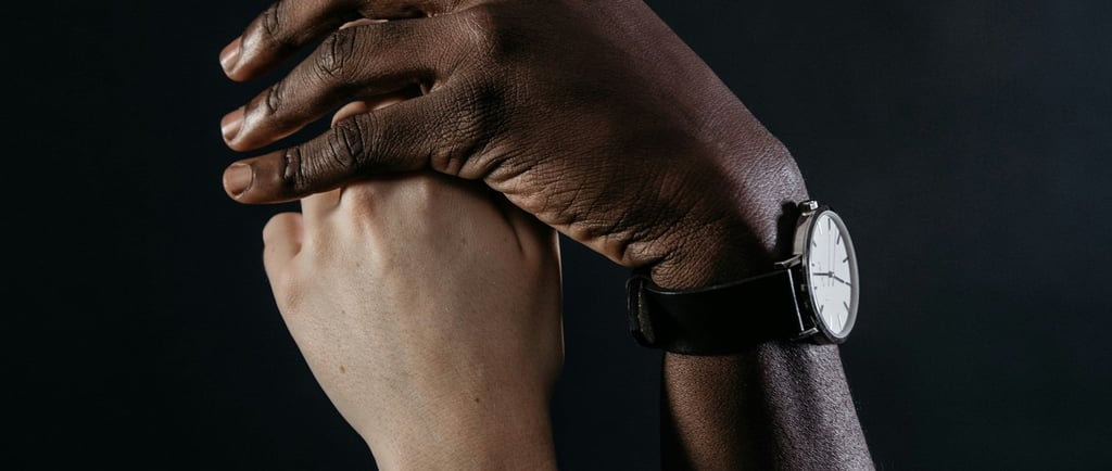 A man and woman holding hands